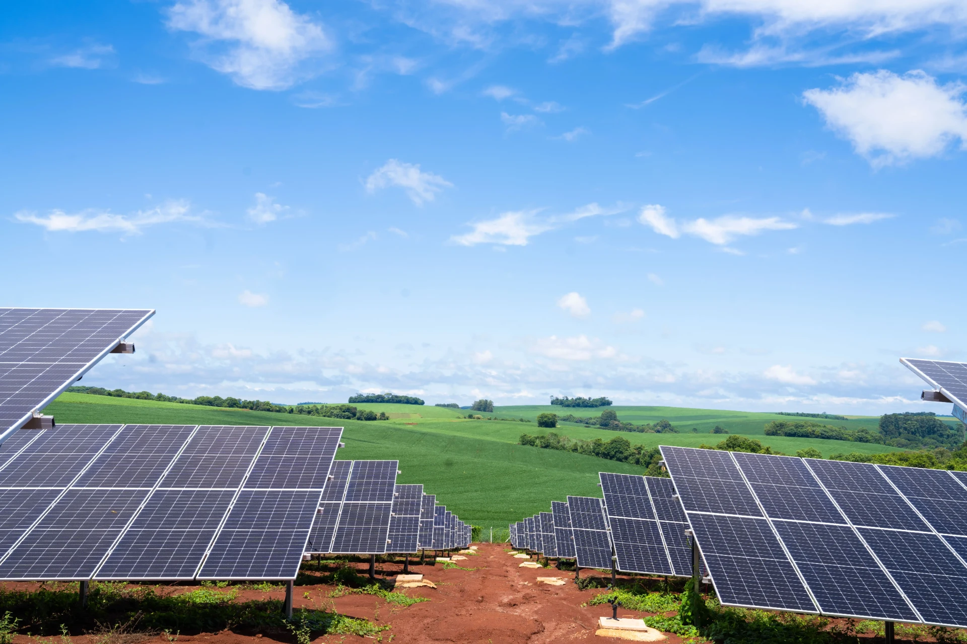 Vista aérea de uma central fotovoltaica da Futura em operação
